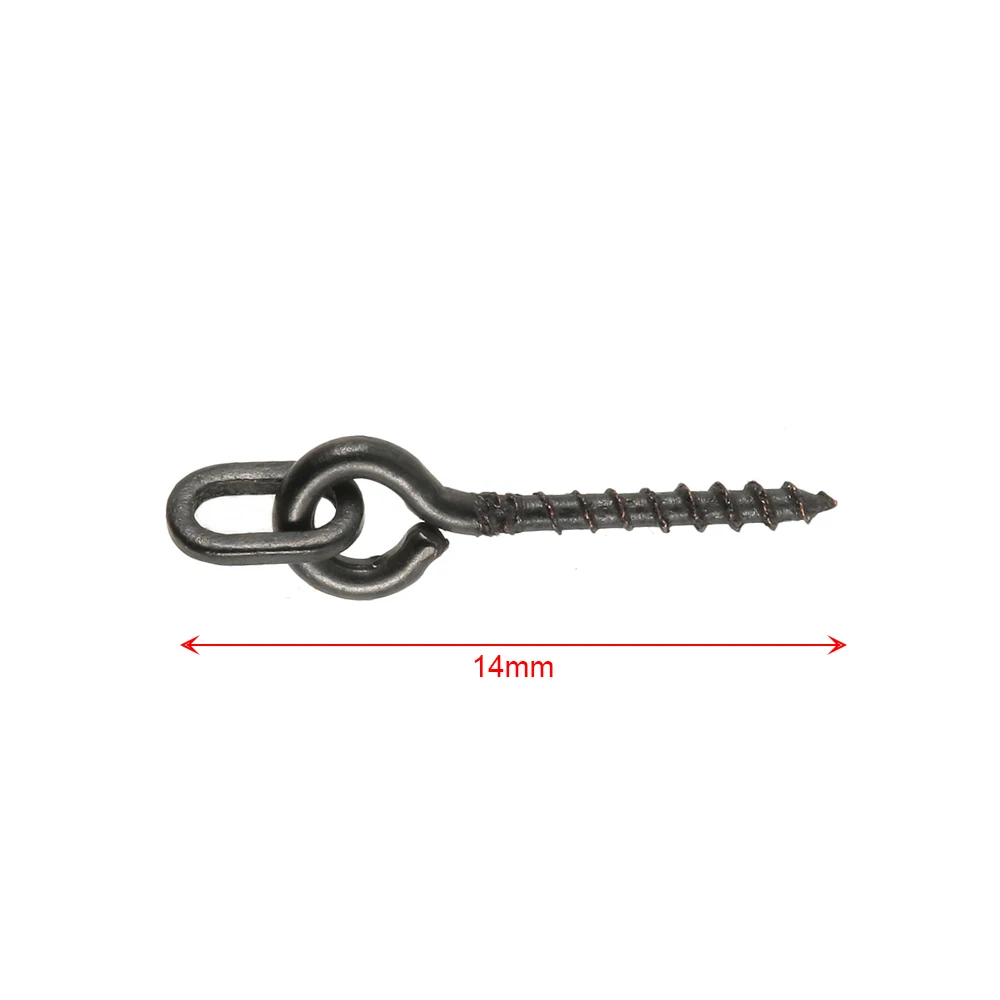 100pcs 14mm Boilies Bait Screws with Oval Link Loops Swivel Carp Fishing Terminal Rig Pop Ups Tackle