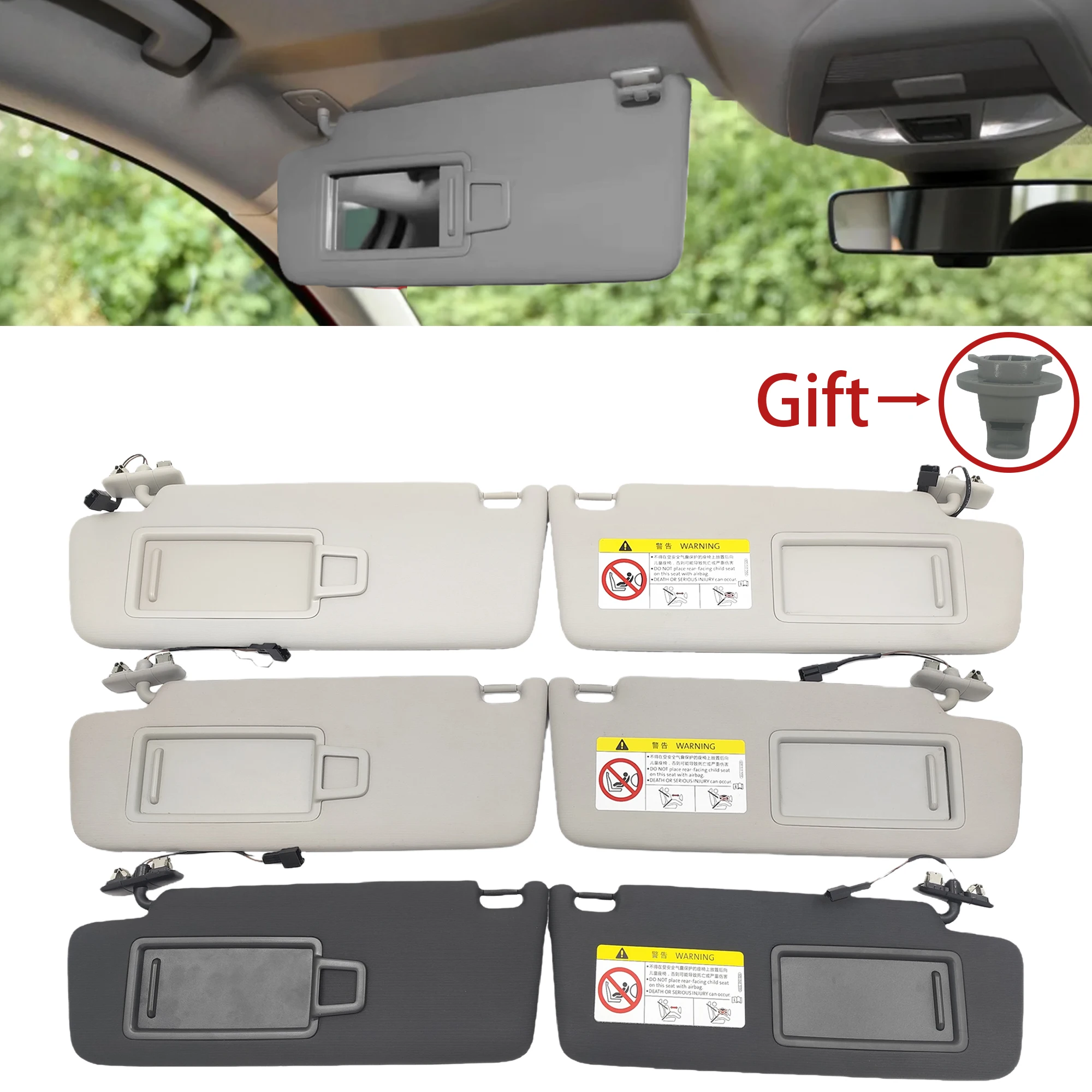 

Car Sun Visor With Clip For VW Golf 7 8 MK7 MK8 2013-2025 For T-Roc CC ID.6 Tacqua Passat Jetta 2019-2025 Front Sunshade Panel