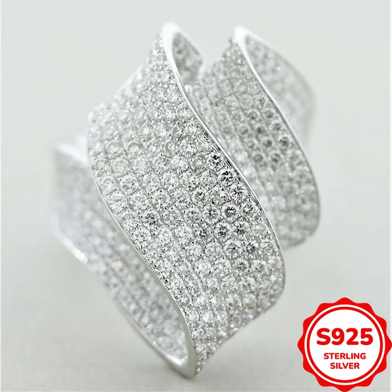 

Creative and Personalized Genuine S925 Silver Irregular Wave Geometric Women's Ring