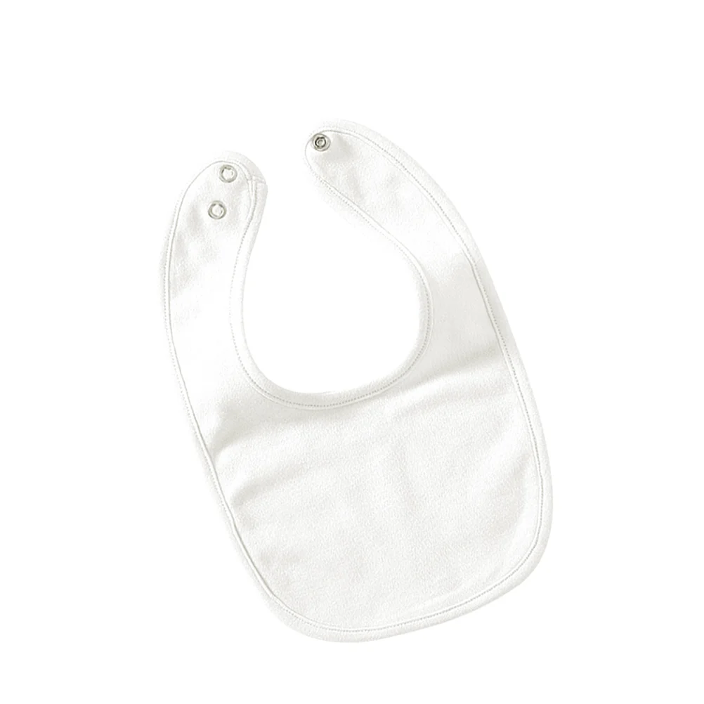 5 pièces infantile nouveau-né enfants pur coton Double couche Bandana bavoirs alimentation salive serviette bavoirs avec boutons-pression (blanc)