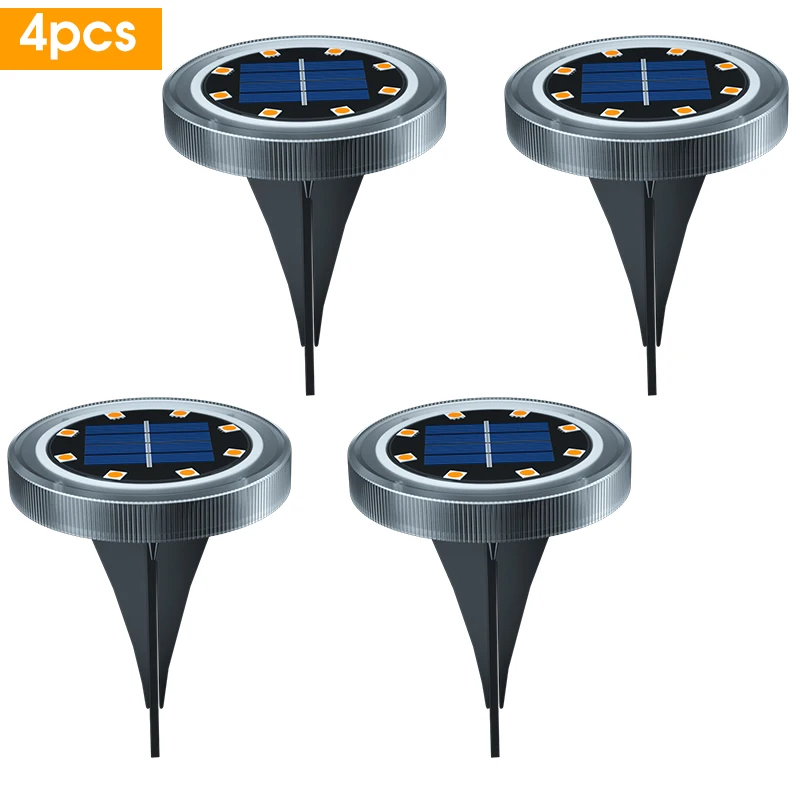 AMARYLLIS Solar Powered Boden Lichter IP65 Wasserdichte Outdoor LED Disk Lichter für Garten Nicht-Slip Landschaft Pfad Beleuchtung für Terrasse rasen 3