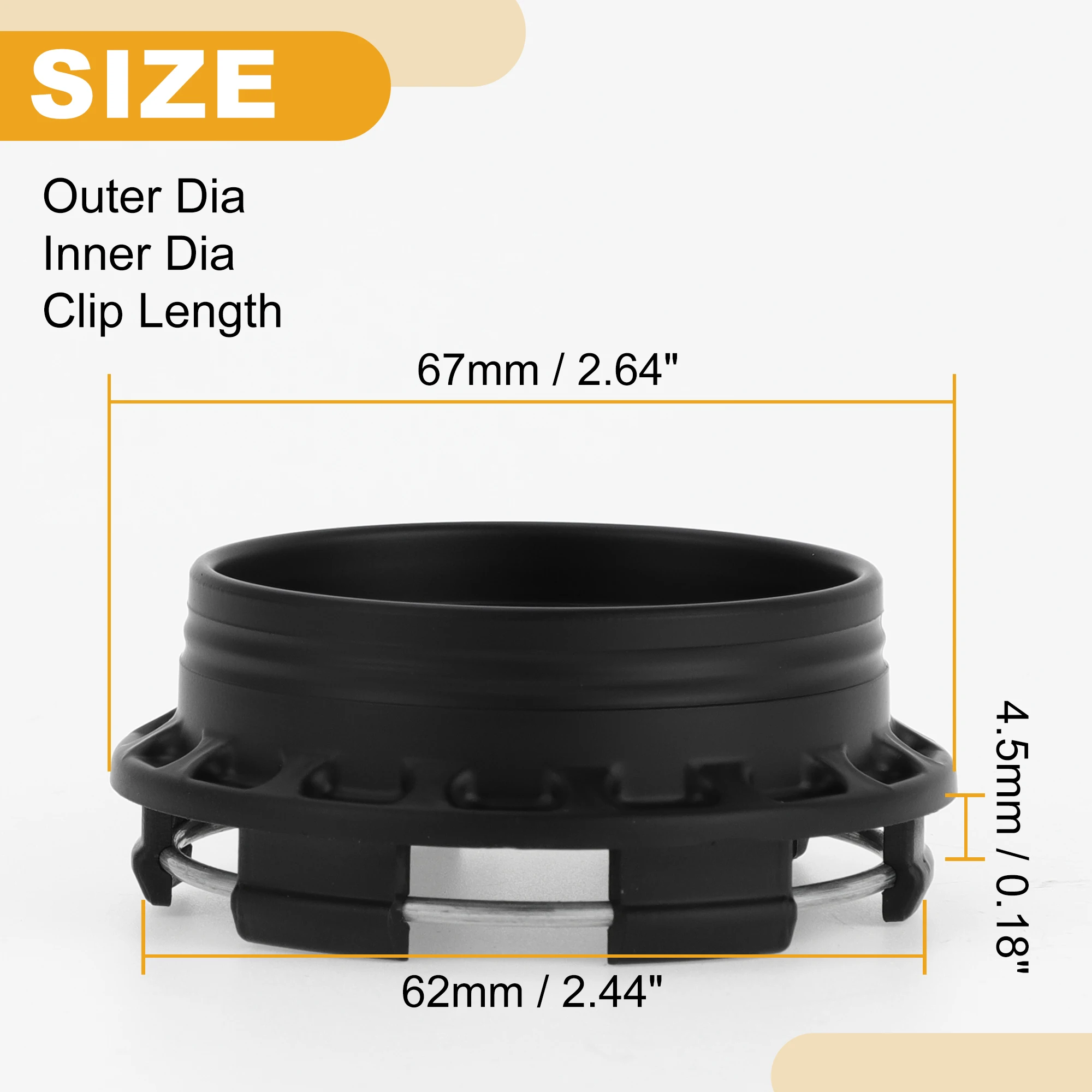 UXCELL 67mm OD 62mm ID Universal Car Wheel Center Caps Matte Black Auto Hub Covers Accessories Scratch Rustproof