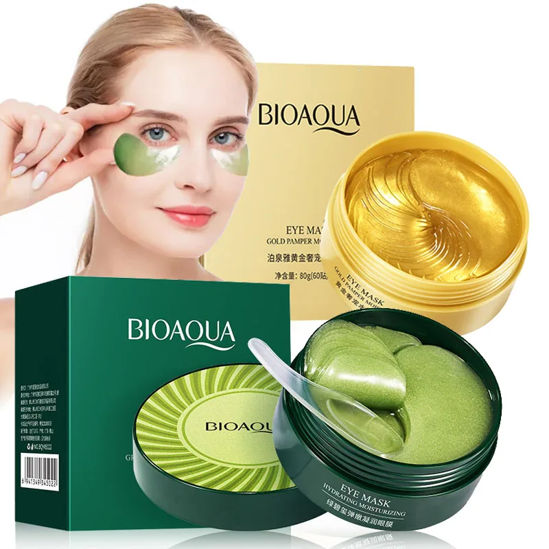 60pcs/box BIOAQUA Collagen Eye Mask Moisturizing Firming Anti Dark Circles Eyes Care Gel Masks Eyepatch Beauty Eye Patches