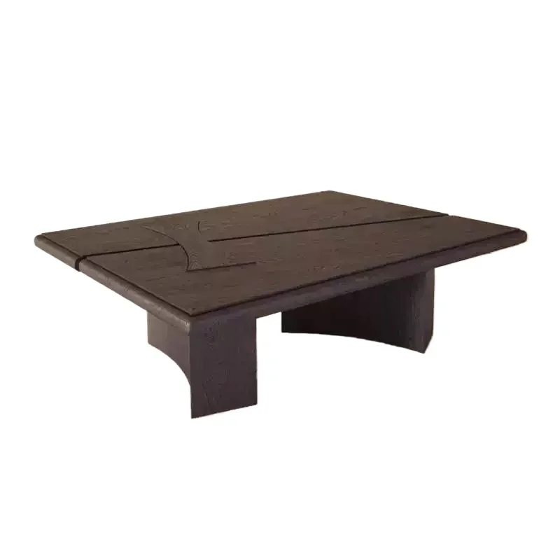 

Simple homestay carbonized log low table solid wood coffee table small apartment household table