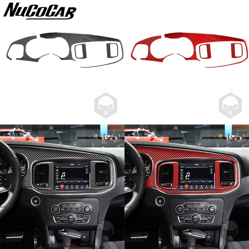For Dodge Charger 2015-2023 Carbon Fiber Instrument speedometer navigation panel Car Accessories Interior Decorative Stickers