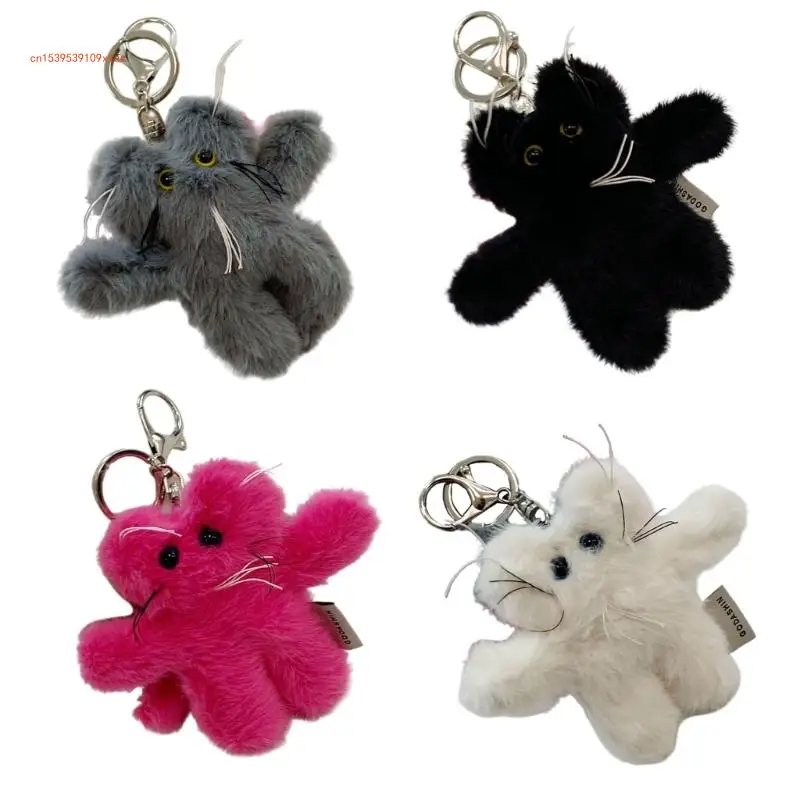 

Plush Bear Keychain Cartoon Keyring Stuffed Animal Toy Bag Pendant Ornament Car Keyrings for Women Backpack Decor