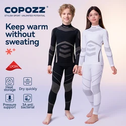 COPOZZ Children Ski Thermal Underwear Sets Quick Dry Functional Compression Tracksuit For Kids Breathable Johns For Boys Girls