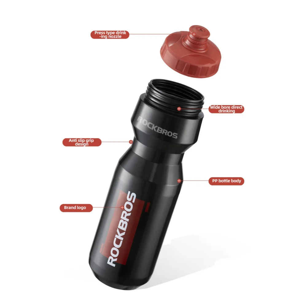 ROCKBROS Bicycle Water Bottle 750ml Mountain Road Bike Sports Water Kettle Portable Squeezed Water Cup Outdoor Cycling Accessory