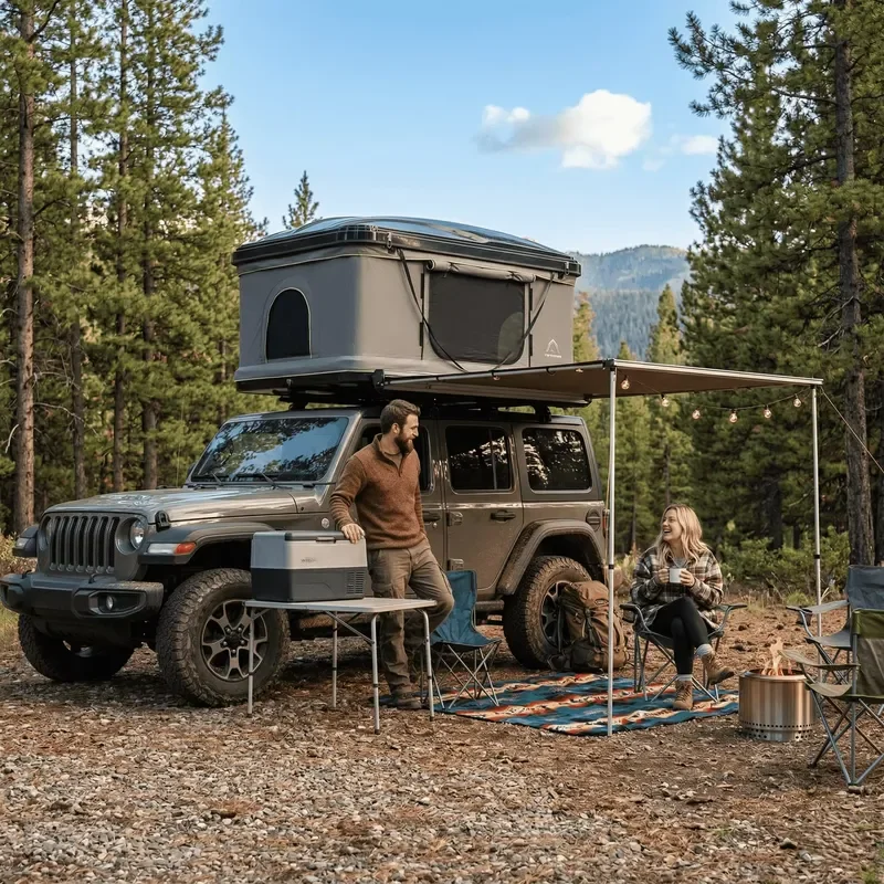 Premium ABS Hard Shell Roof Top Tent One Bedroom Compact Quick Opening Oxford Waterproof Four-Season Lightweight SUV UV
