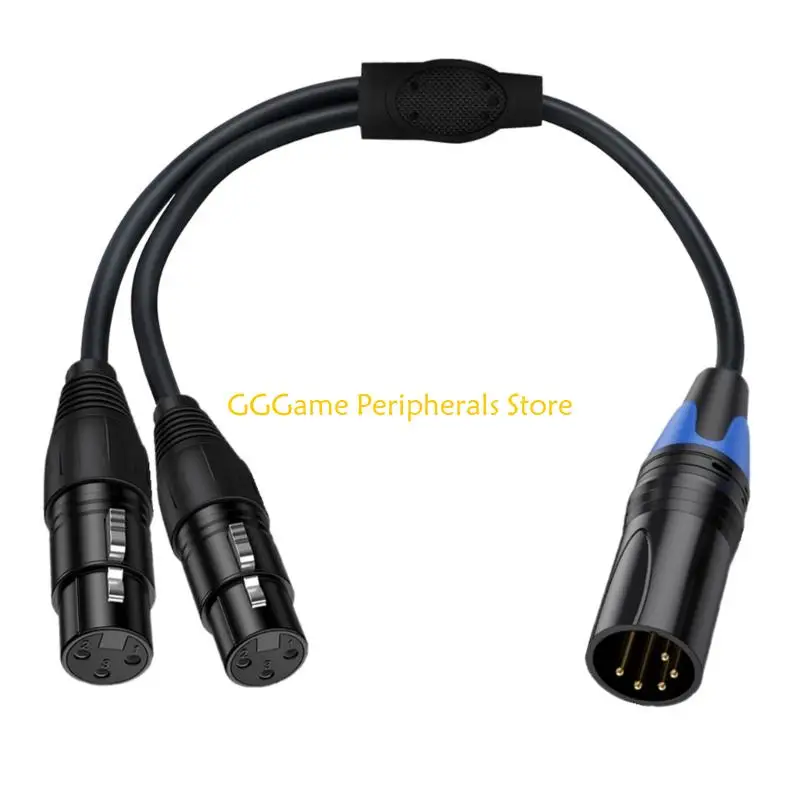 U55B Balanced 5Pin XLR To Double 3Pin XLR Sound Splitter Cable For Microphones Mixer