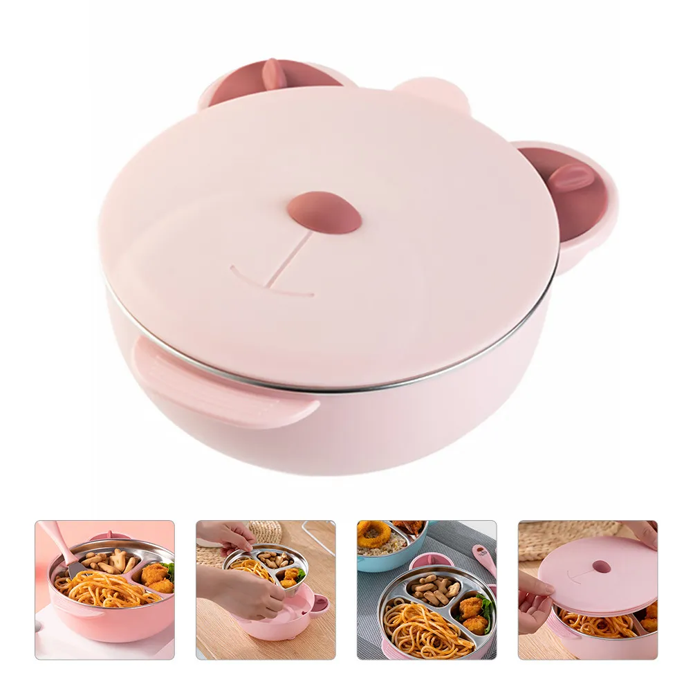 

Baby Feeding Bowl Stainless Steel PP Material Insulated Suction Bowl with Sealed Lid Food Container for Kids Safe Tableware Baby