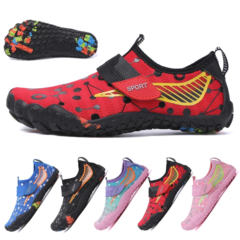 Boys and girls water sports shoes multi-color optional outdoor water shoes mesh surface breathable wading shoes