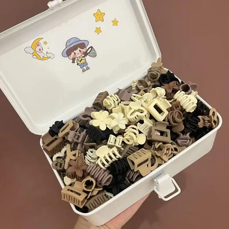 

10/20/30 шт. смешанная упаковка, маленькие зажимы для повседневного использования, аксессуары для милых девочек, бежевые, кофейные, красочные заколки для волос, нескользящие заколки в виде краба