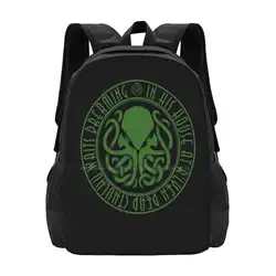 Cthulhu-Lovecraft Backpacks For School Teenagers Girls Travel Bags Cthulu Horror Necronomicon Arkham Gothic Curua Chthulu H P