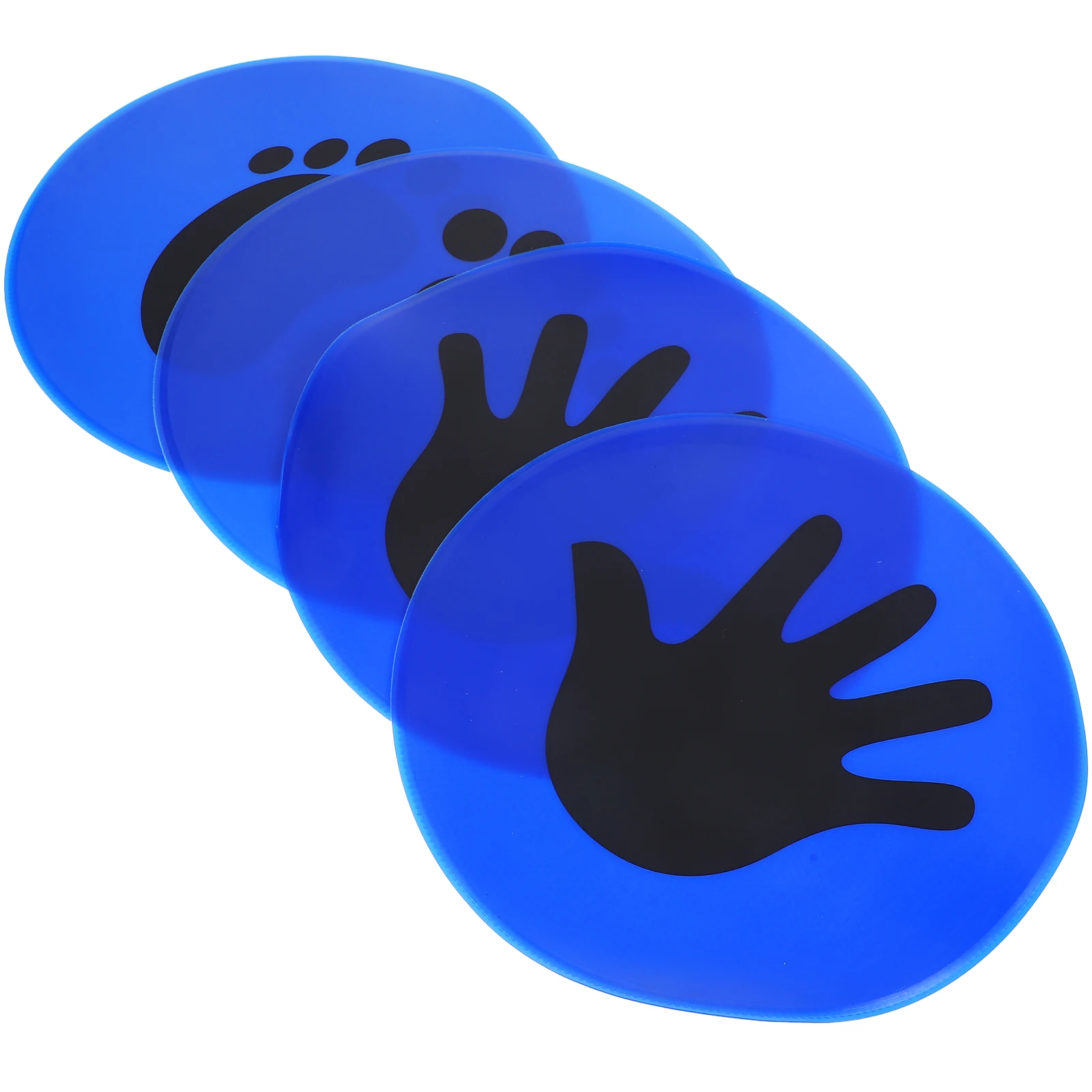 

2 Pairs Football Landmark Mat Training Markers Carpet Soccer Disc Blue Game Pads Supplies