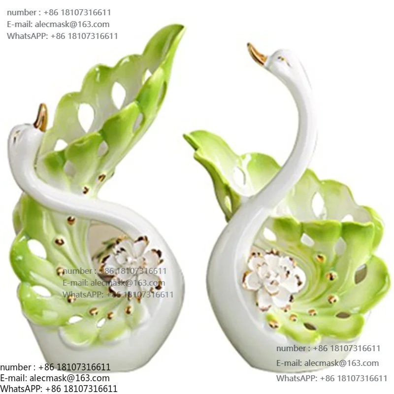 

Home wine cabinet TV cabinet decoration Living room ornament Modern ceramic swan wedding gift Creative and practical