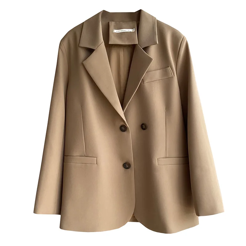 Suit jacket 2025 spring button back slit silhouette small suit casual women's design temperament jacket