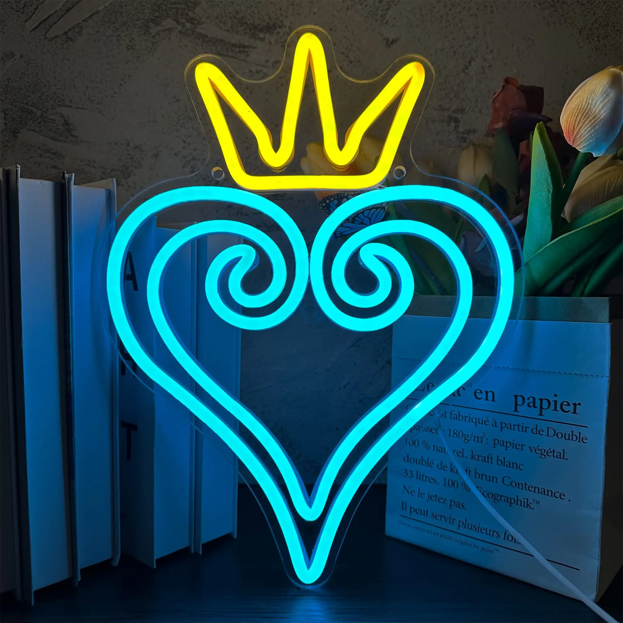 

Kingdom Heart Neon Sign Wedding Birthday Party Engagement Bar Club Hoter Home Led Lights Bedroom Art Wall Decor