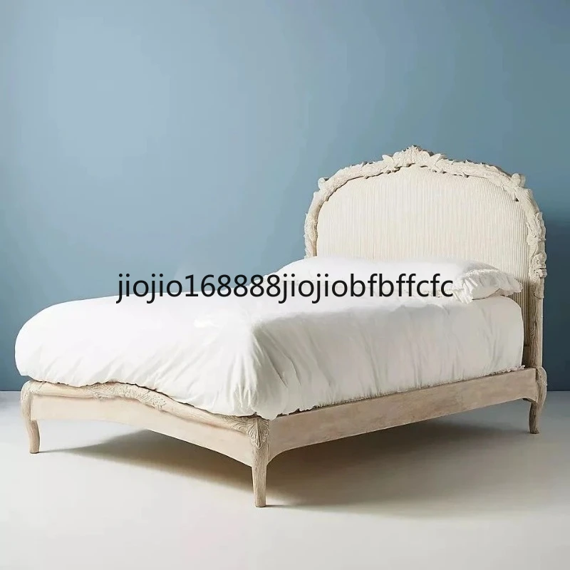 Suitable for French retro solid wood bed hand-carved zoo princess bed