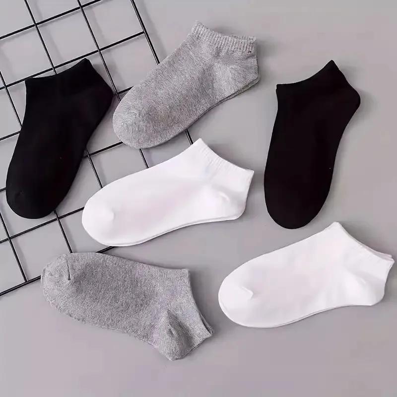 10 pares de calcetines cortos de color sólido, ligeros y transpirables para verano, versión coreana, sencillos y versátiles, calcetines tobilleros para mujer