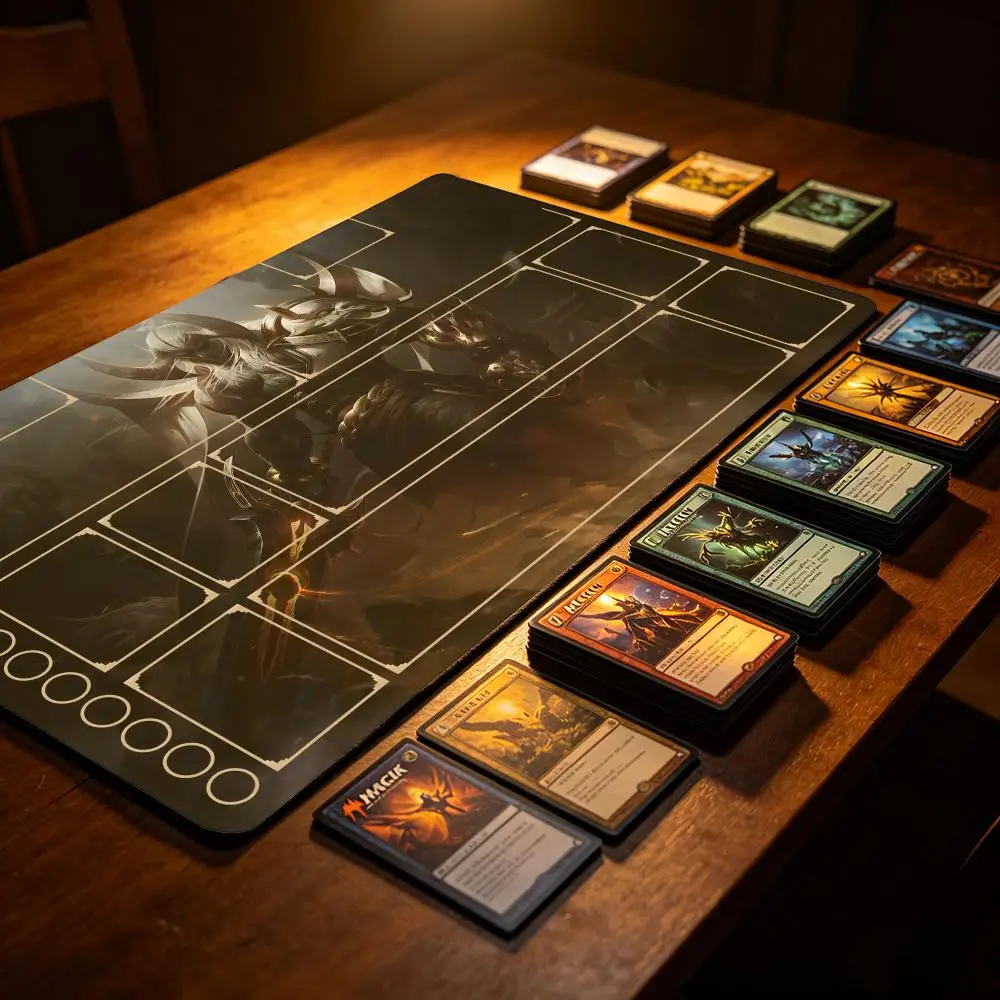 Card Playmat Stitched with Magic Zones Game Mats Tabletop rug TCG Card Battles Commander Gaming Mouse pad Duel deskmat Beginner