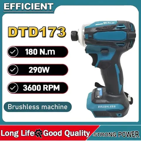 마키타 DTD173 1800rpm 무선 임팩트 드라이버 180Nm 브러시리스 모터 전동 드릴 목재/볼트/T-모드 마키타 18V용