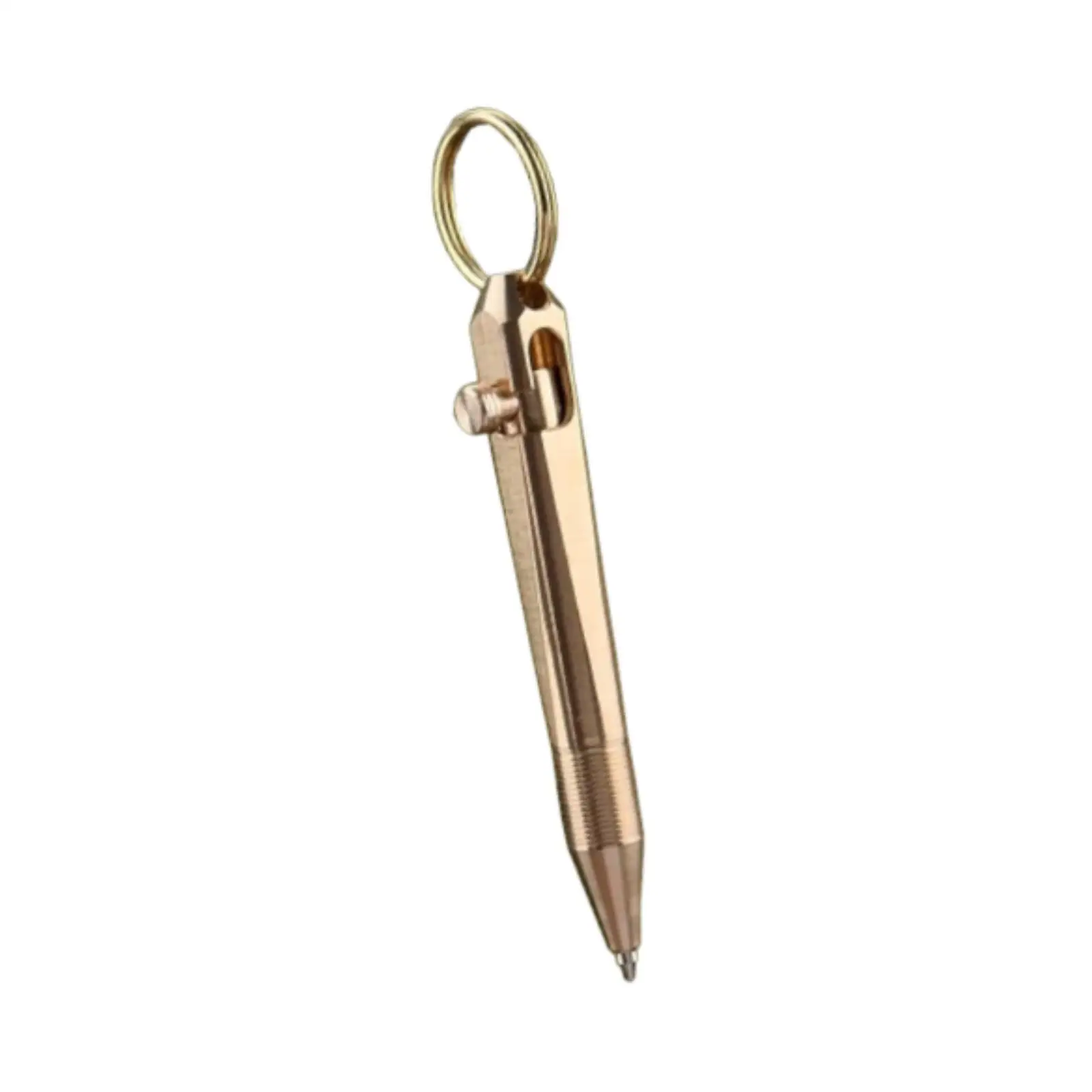 Mini Ballpoint Pen Business Signing Writing Pen Potable Black Ink Pen Compact Pocket Pen with Keychain Replaceable Refill