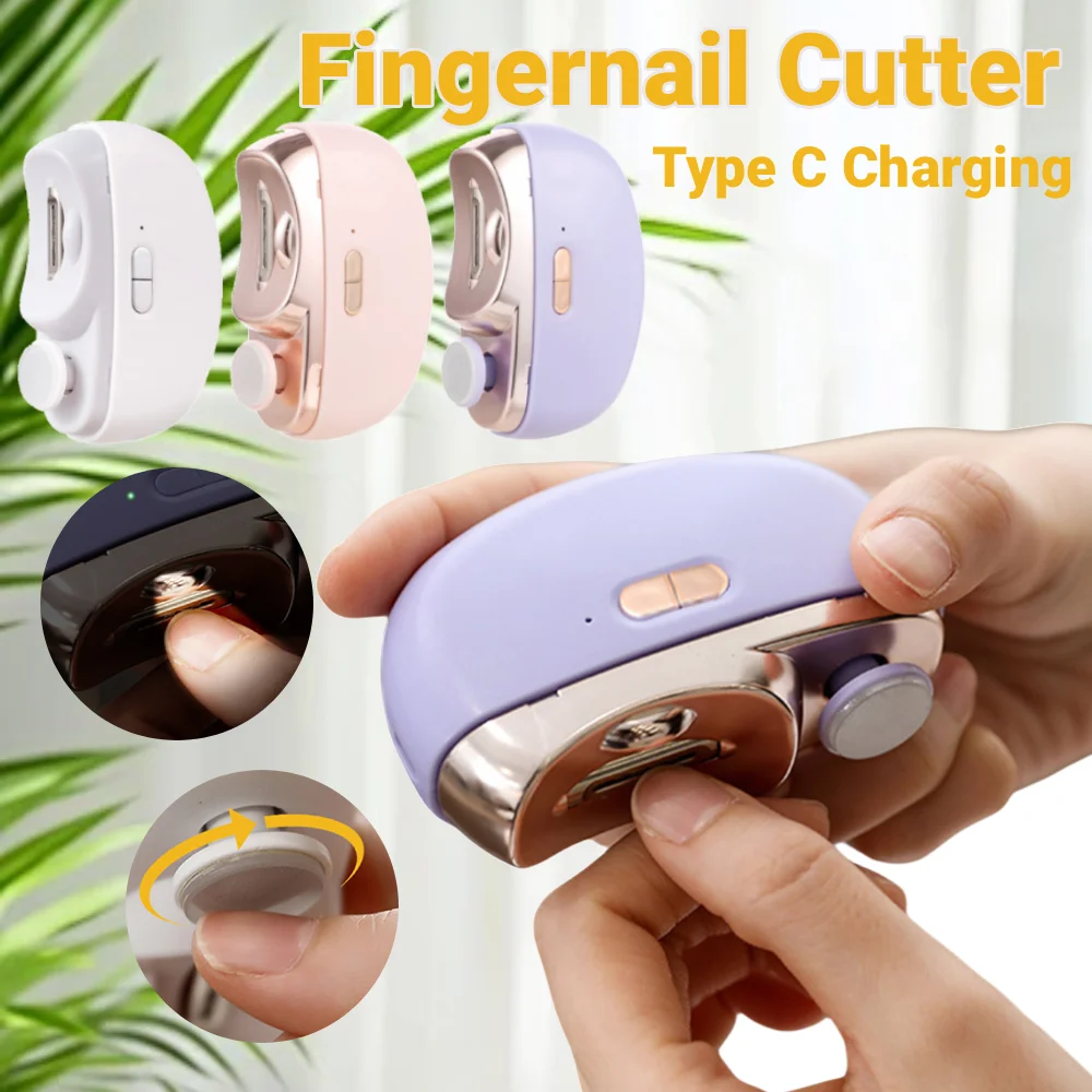 

Automatic Fingernail Cutter USB Charging Electric Manicure Nail Trimmer Safety Nail Clipper for Children Adult Senior