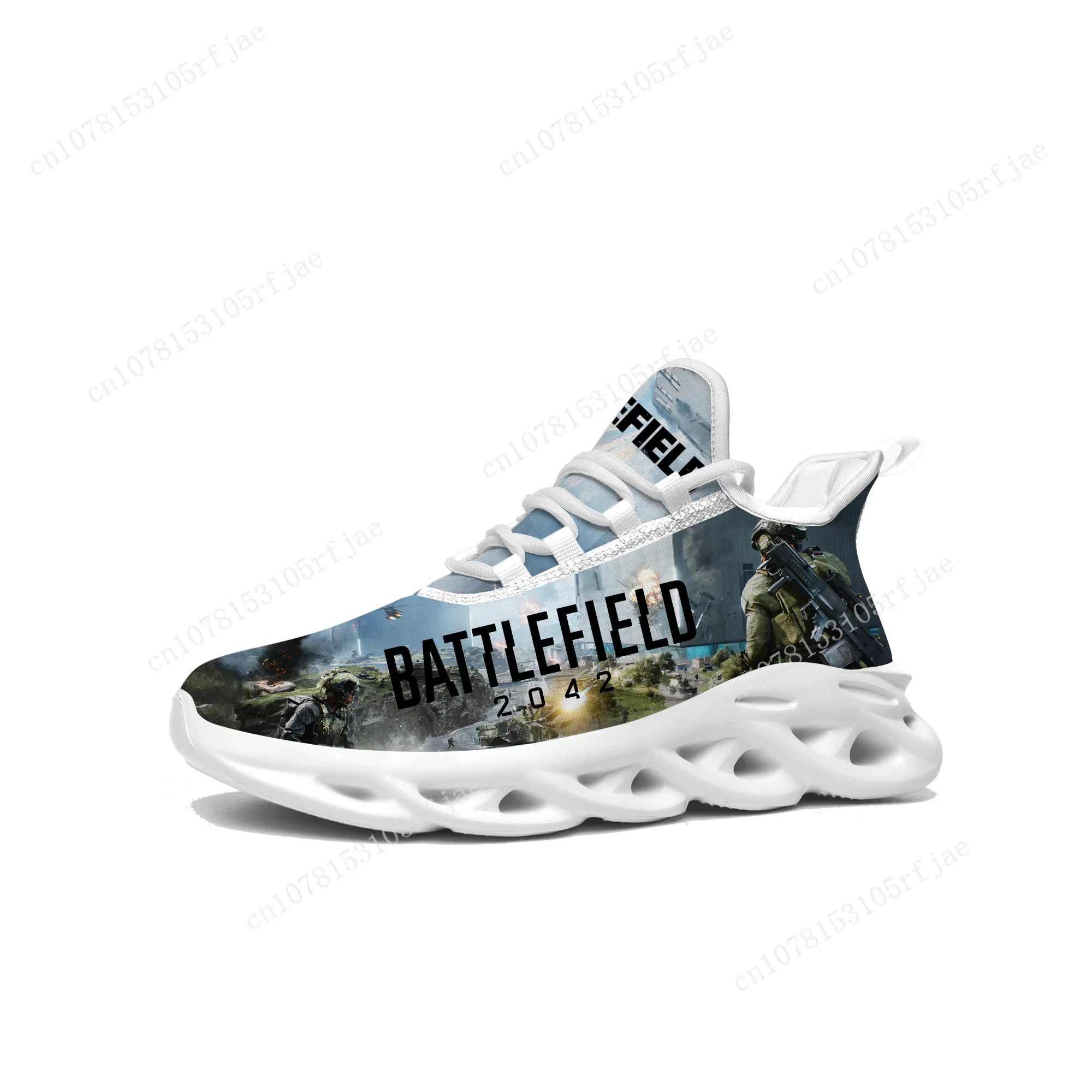 

Battlefield Flats Sneakers Hot Cartoon Game Mens Womens Teenager Sports Running Shoes High Quality Custom Built Lace Up Shoes