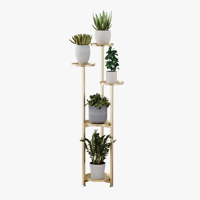 Modern Minimalist Iron Flower Stand Multi-Tier Indoor Balcony Plant Shelf Living Room Decorative Floor Plant Stand
