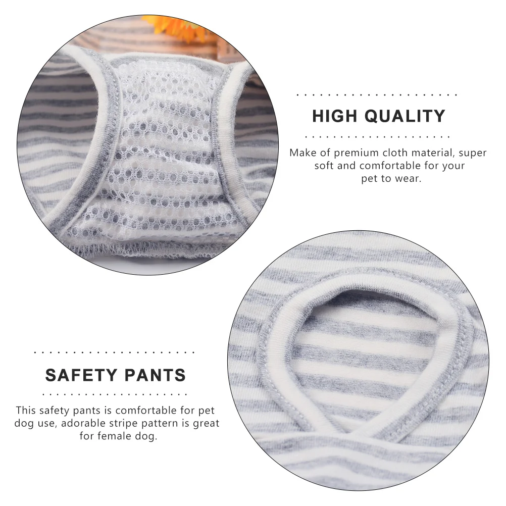 

Pet Dog Diaper Pants Female Puppy Sanitary Pantie Supply Period Cloth Absorption Moisture Stripe Pattern Comfortable Use