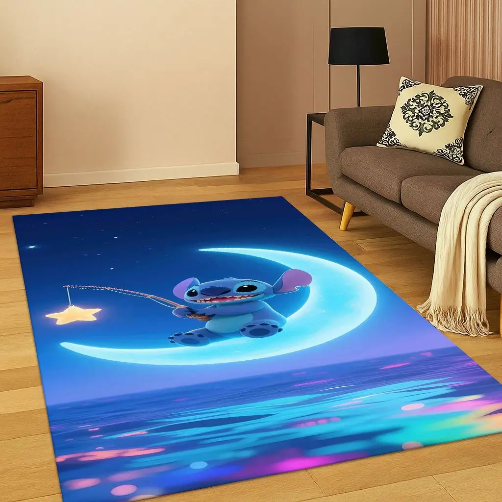 

Милый детский ковер с рисунком монстра Лило и Стич для игровой комнаты, гостиной, спальни, коврик для двери, декор, нескользящий игровой напольный коврик в подарок