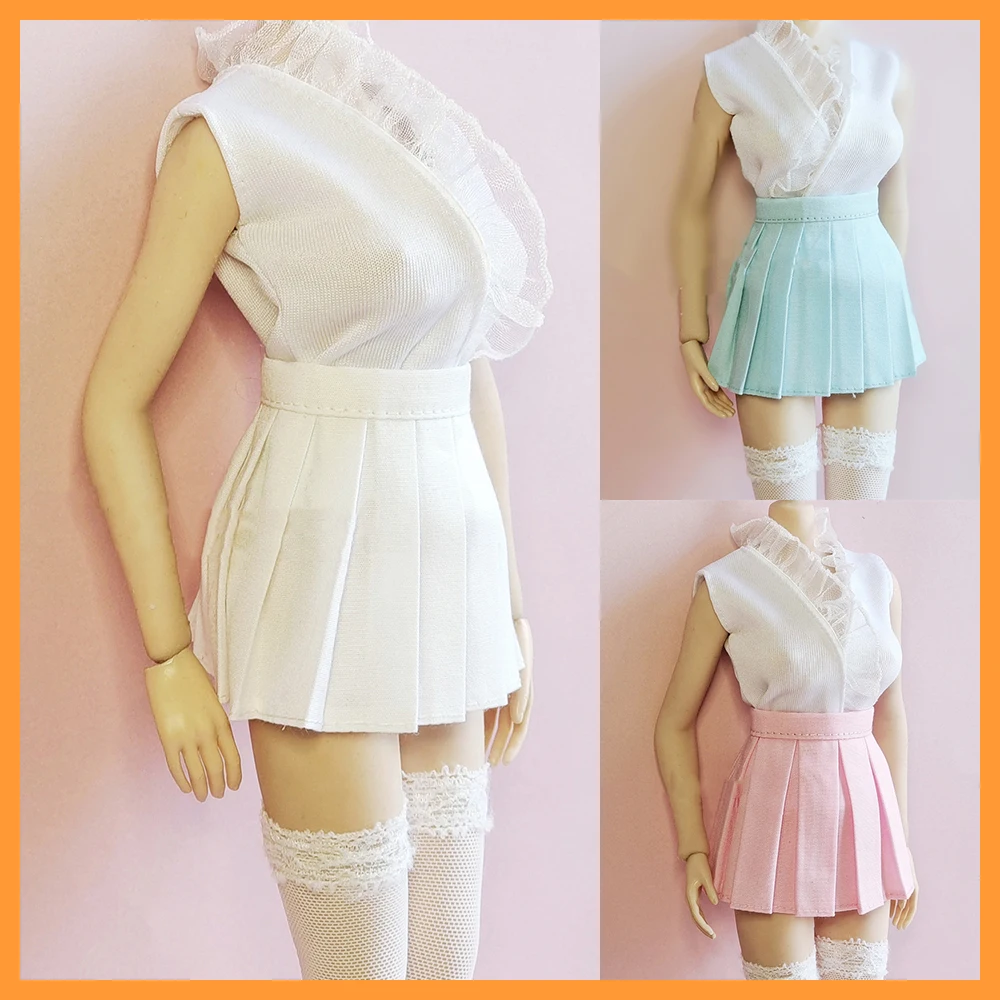 

1/6 масштаб женщина-солдат сексуальная тонкая блузка без рукавов с глубоким V-образным вырезом мини-плиссированная юбка для 12 "фигурка модель игрушки