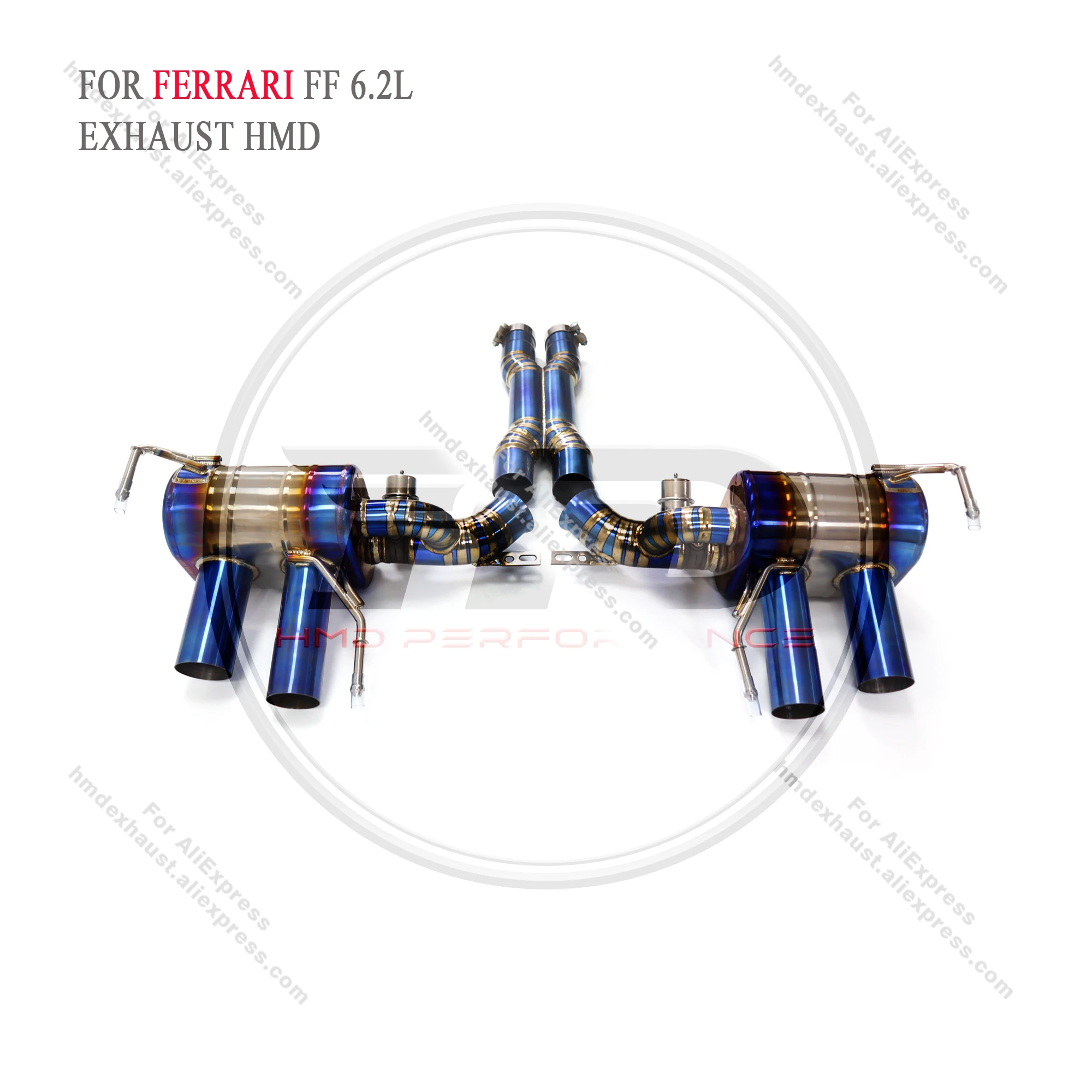 

HMD титановая выхлопная система Catback для Ferrari FF 6.2L глушитель с клапанами и средней трубой Ti