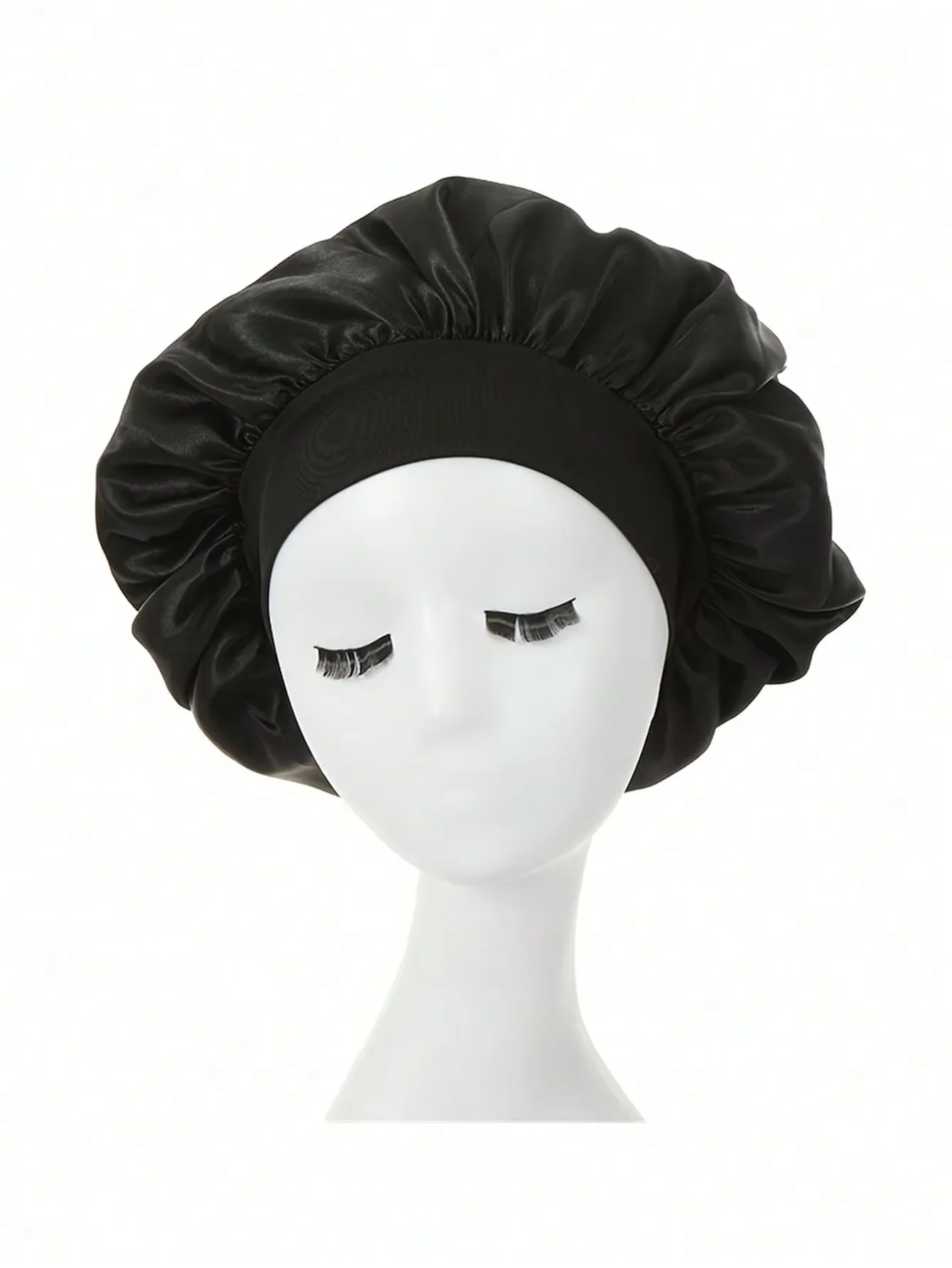 Hair Protection For Women While Sleeping: Reusable Satin Oversized Hat, Loose-Fitting Belted Hat.