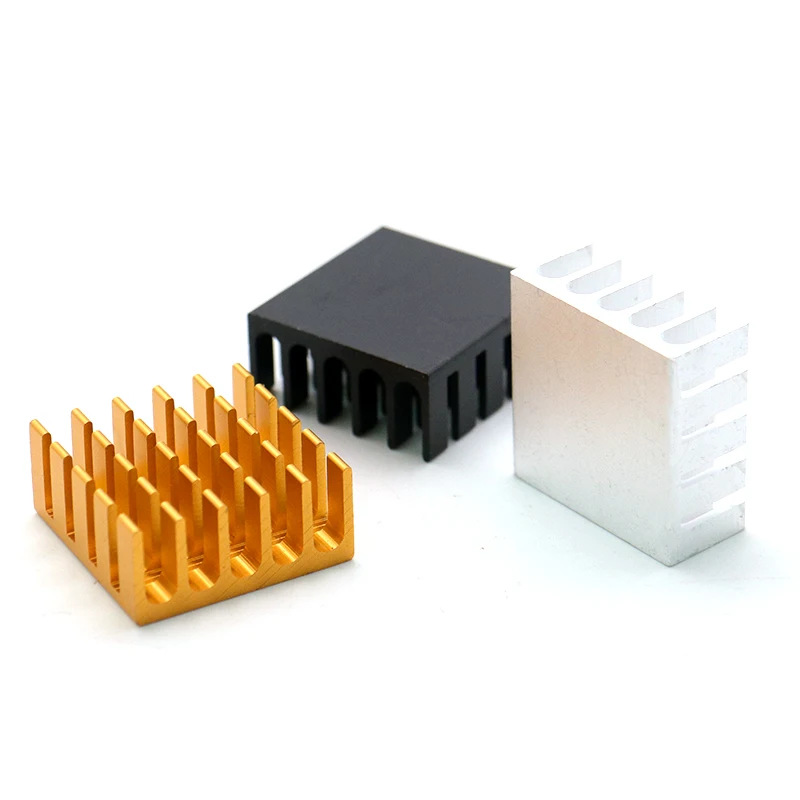 5PCS/Aluminum heat sink 22*22*10MM chip heat sink router CPU electronic heat sink silver/black/gold