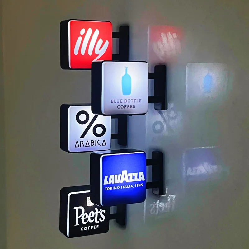 الكلاسيكية العالم القهوة شعار ضوء مغناطيس الثلاجة الإيطالية أرابيكا لافاتزا الأزرق زجاجة بيبا القهوة مشرق ضوء لعبة الشكل #4