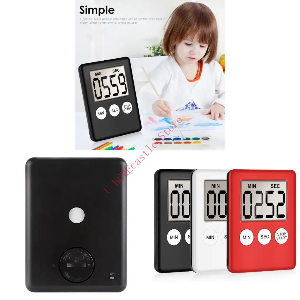 63HF Multifunction Electronic Stopclock Small Timer Backside design Precise Time Following For Fitness Cooking
