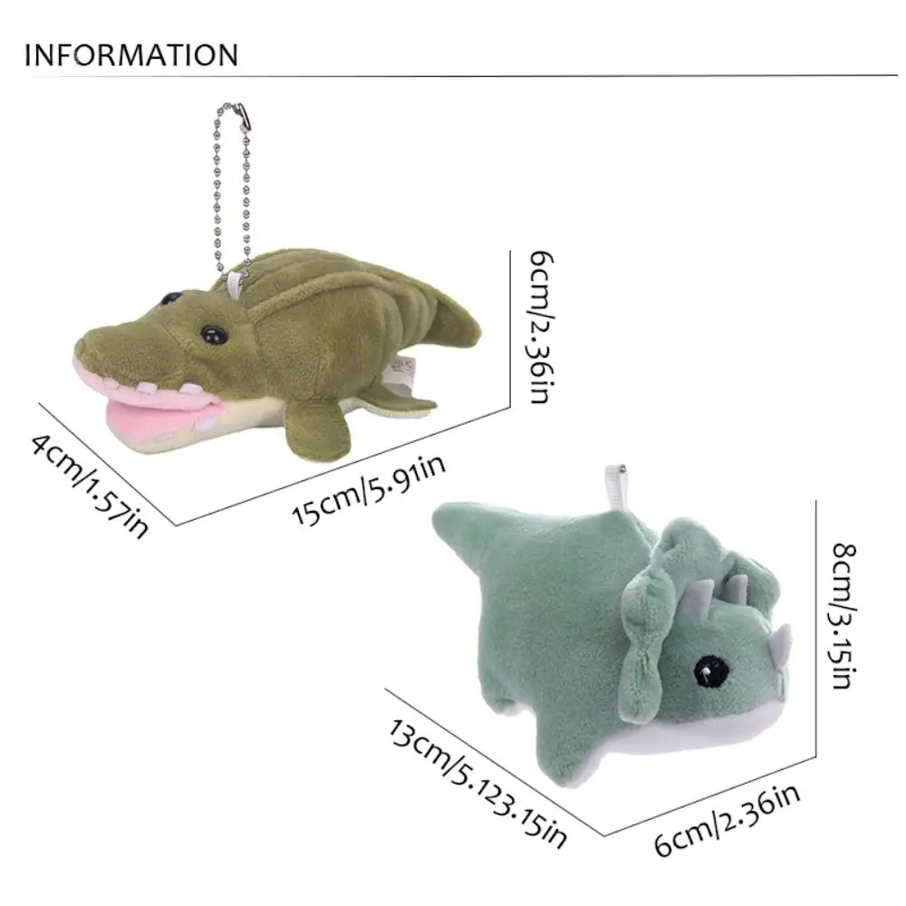 부드러운 공룡 봉제 인형 키체인, 만화 공룡 인형 펜던트, 귀여운 패션 악어 가방 펜던트, 걸이식 액세서리