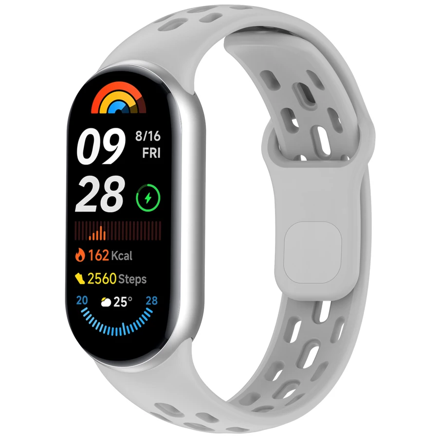 Siliconen Band Voor Xiaomi Mi Band 8 9 10 Accessoires Sport Ademend Armband Polsbandje Riem Pulseira Correa Voor Mi Band 10 9 8