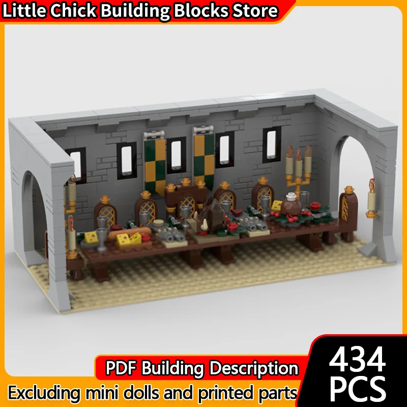 

Medieval Castle Model MOC Building Bricks Medieval Christmas Banquet Modular Technology Gifts Holiday Assemble Children Toy Suit