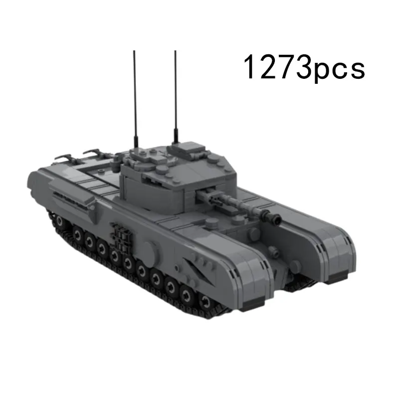 MOC1273PCS Track Armored Vehicle Tank Small Particle Assembly Blocks Building Boy's Collection Model Toy