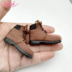 Dark Brown Low Top Boots Model 1/6 Scale Male Solider Lace-Up US Combat Boots for 12in Detachable Feet Doll Action Figure Toy
