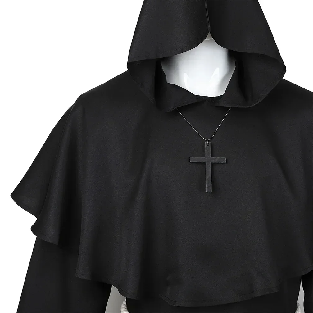 Mönch Kostüm mittelalter lichen Bruder Kapuze Mütze Umhang Renaissance Priester Robe Kostüme Männer Halloween Kostüm