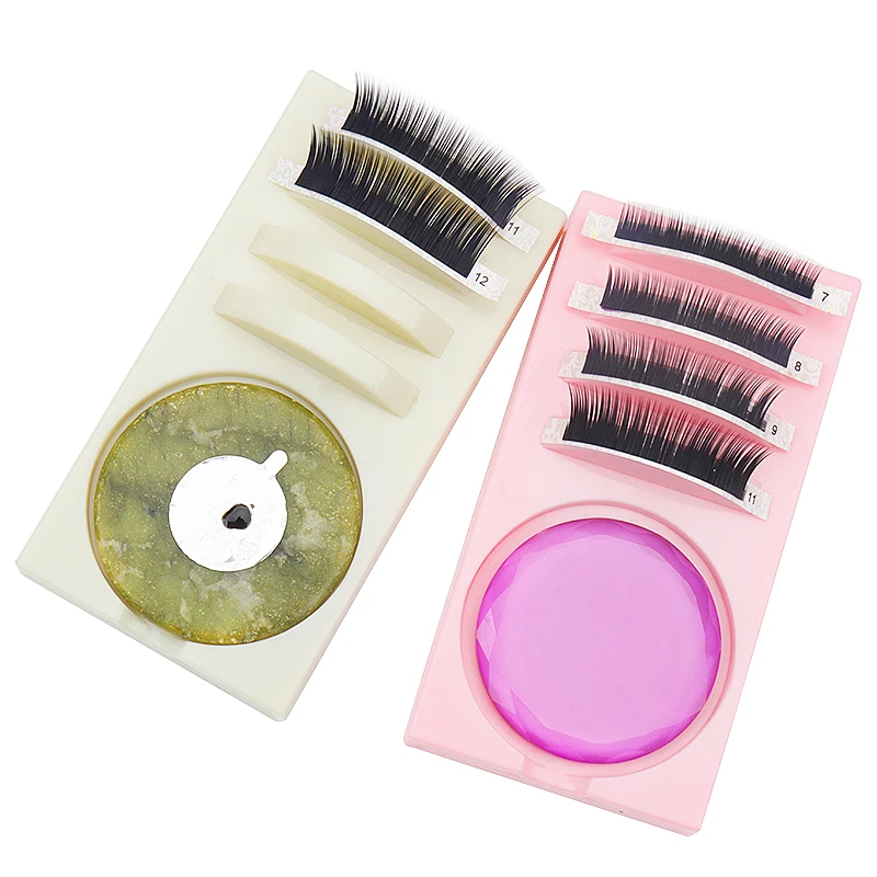 1pcs Acrylic Eyelash Glue Bows Pallet Lash Lift Palette Tray Pad Eyelashes Extension Glue Holder Stand Assist Makeup Tools