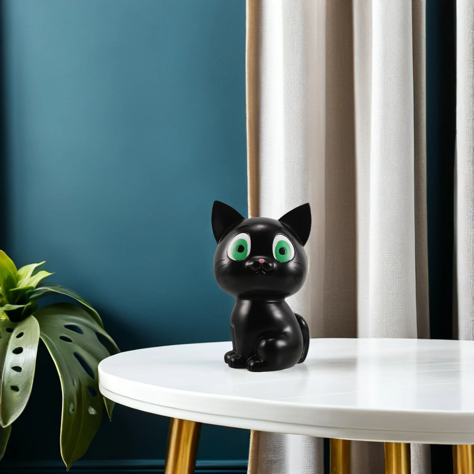 Salvadanaio creativo per gatti Nero infrangibile per bambini Salvadanaio Scatola portamonete con statua di animale carino per la decorazione della scuola domestica Regalo di compleanno