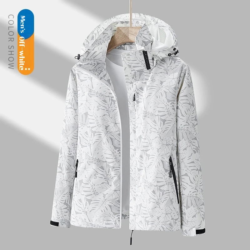 New Waterproof Windproof Jacket Men Women Outdoor Hiking Coat Military Camo Breathable Detachable Hood Raincoat Trekking Jacket