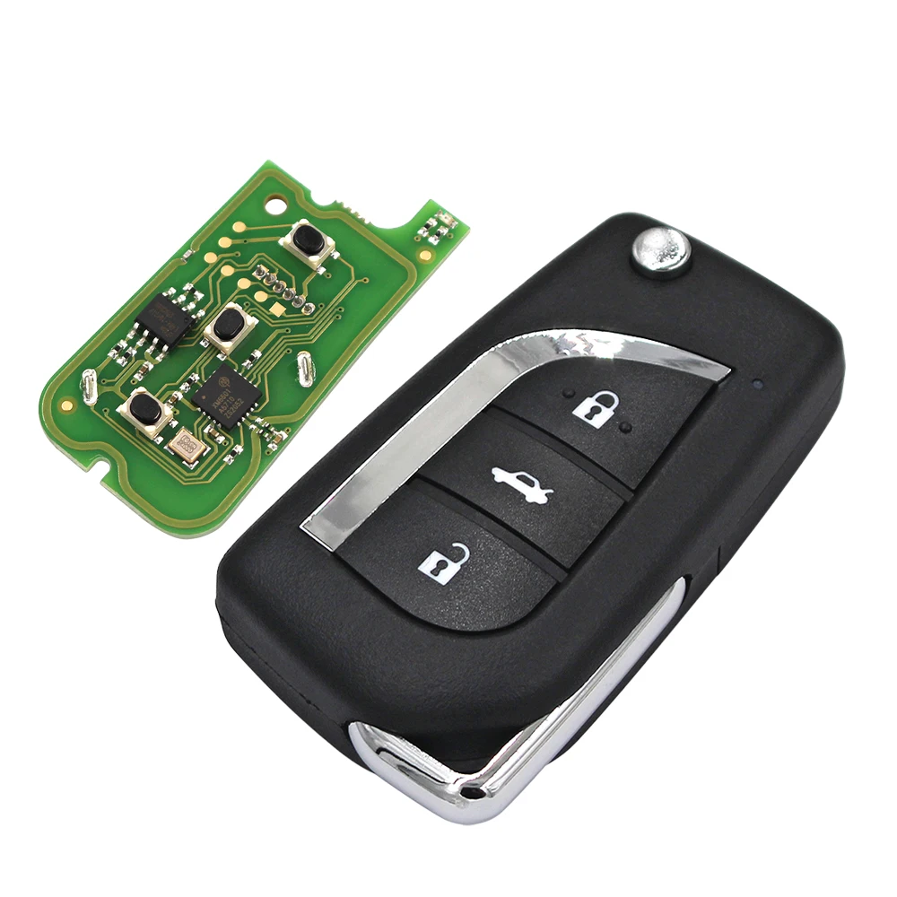 Xhorse-llave remota Universal VVDI2 2/3/4 BTN para herramienta de llave VVDI, cable XKTO01EN XKTO10EN, versión en inglés para Toyota