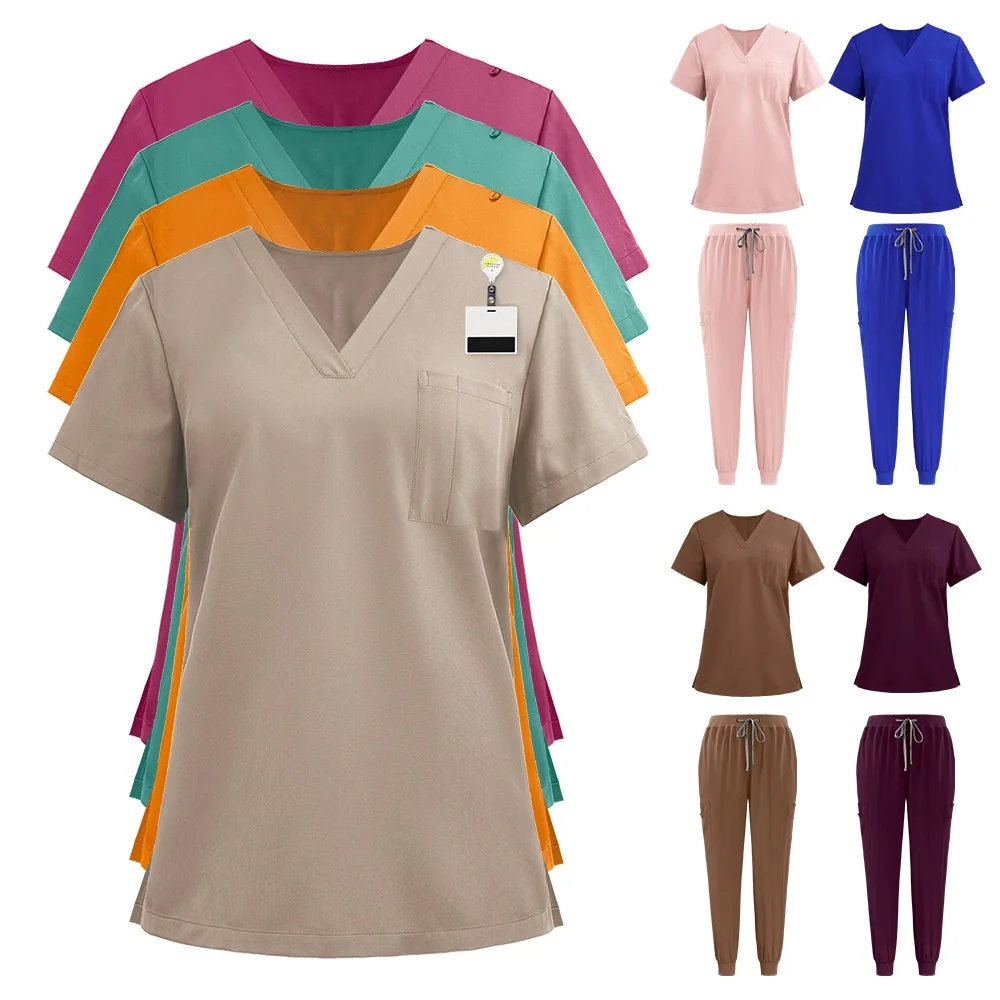 Uniforme de enfermeira mulher hospital médico moletom médico masculino calças de enfermagem unisex uniformes de oficina beleza spa roupas de trabalho novo