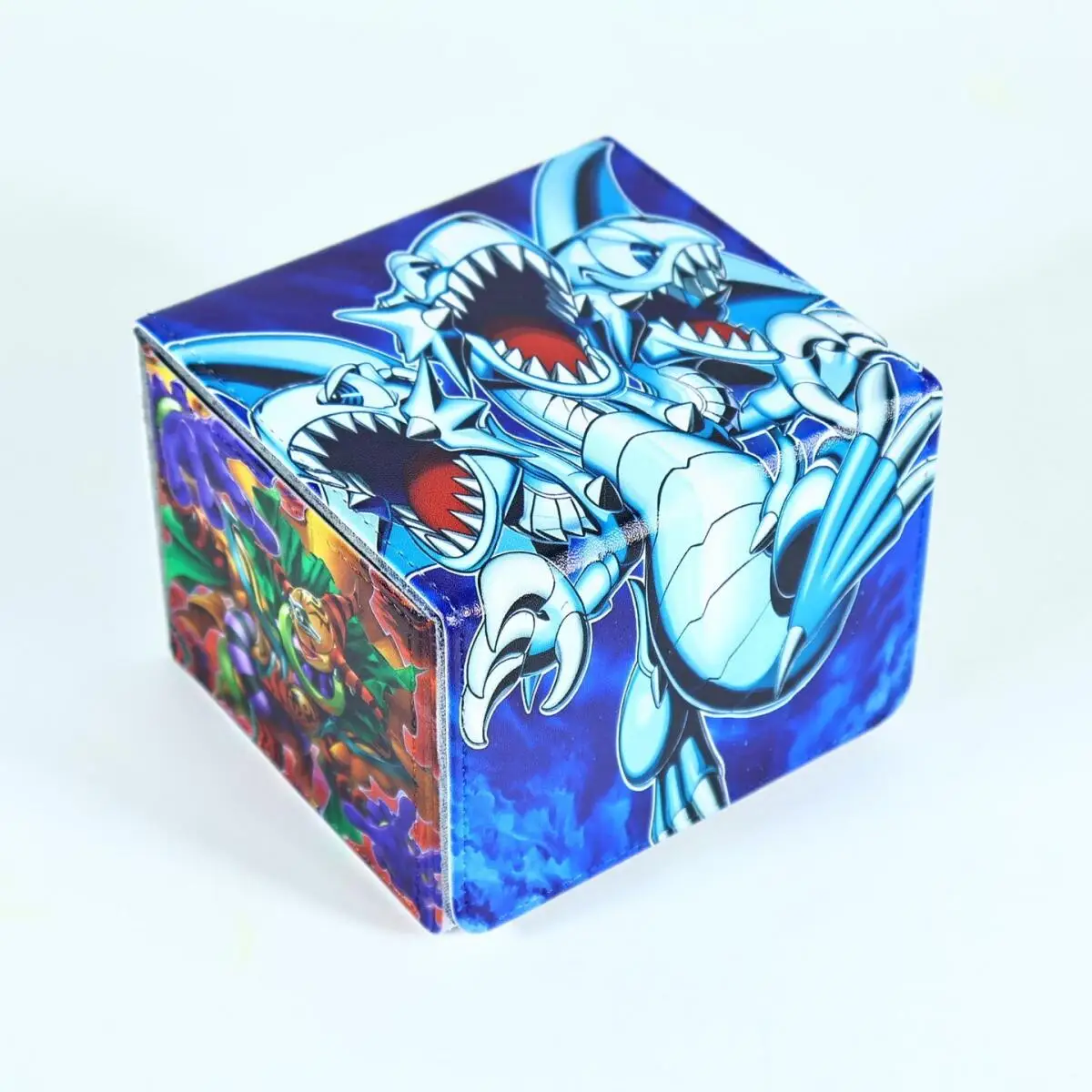 Diy Self Made Yu-Gi-Oh! Blue Eyes White Dragon Card Storage Box Ygo High-End Leather Magnetic Card Box Anime Cards Gift Toys